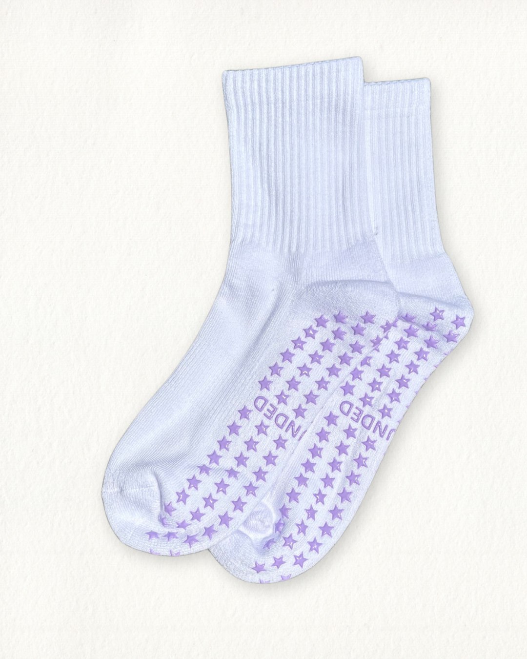 White Crew Grip Socks