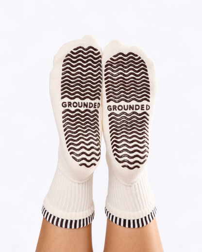 Double Layered Striped Grip Socks