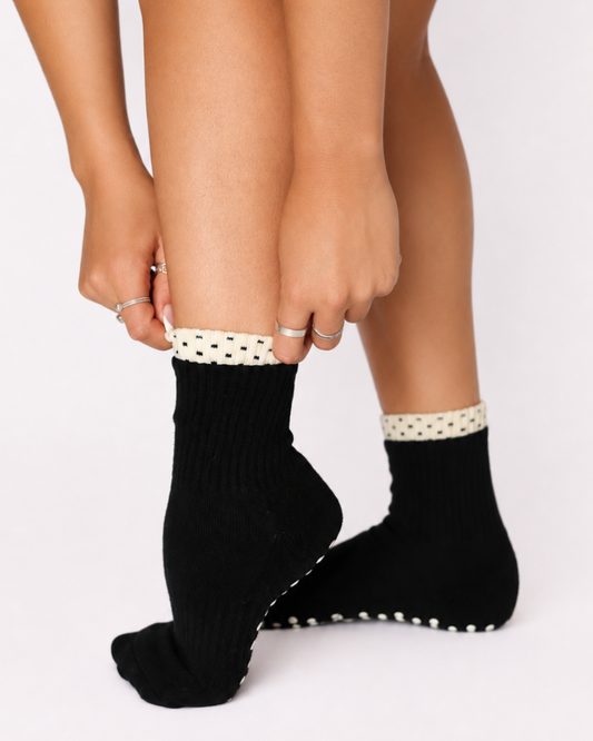 Double Layered Polka Dot Pilates Socks