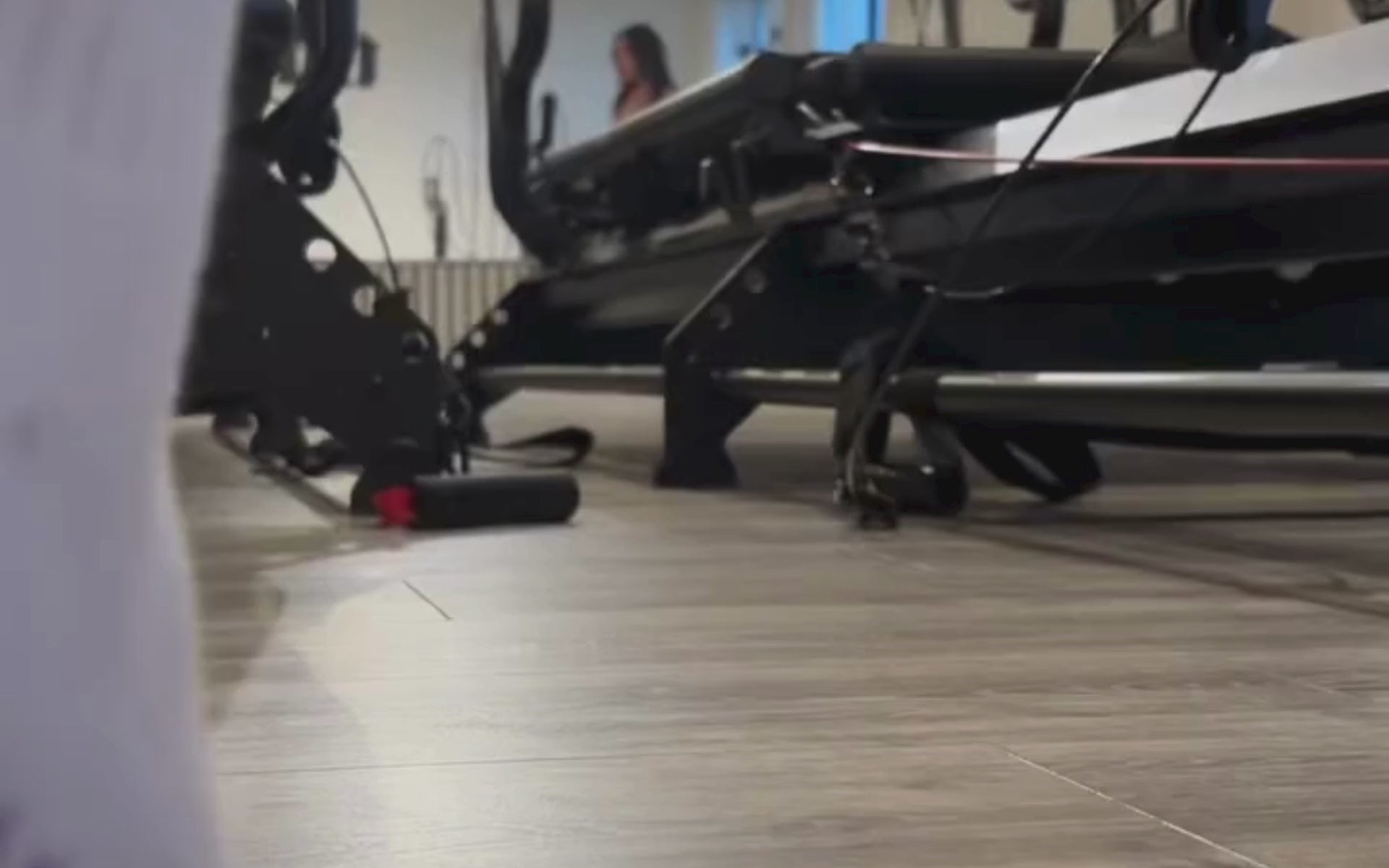Load video: Video of crew grip socks on a pilates reformer.